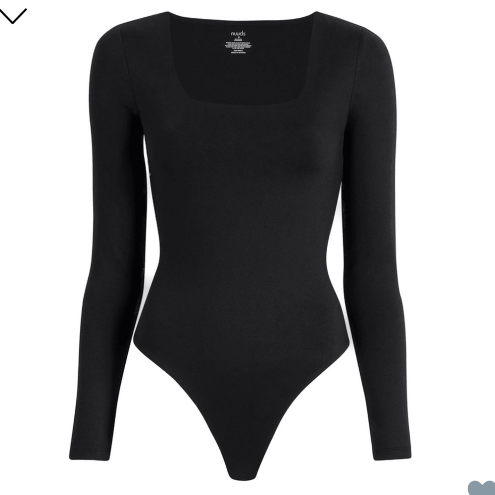 Nuuds Black Square Neck Bodysuit